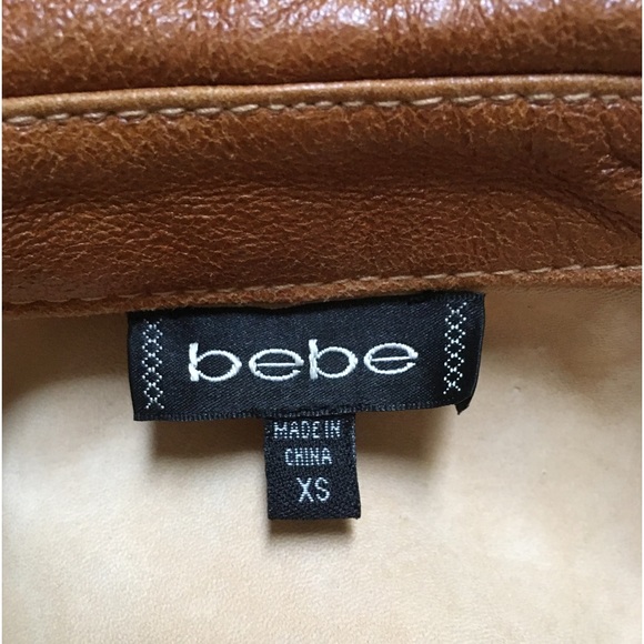 Unique Bebe genuine leather jacket cognac size extra small - Picture 5 of 11